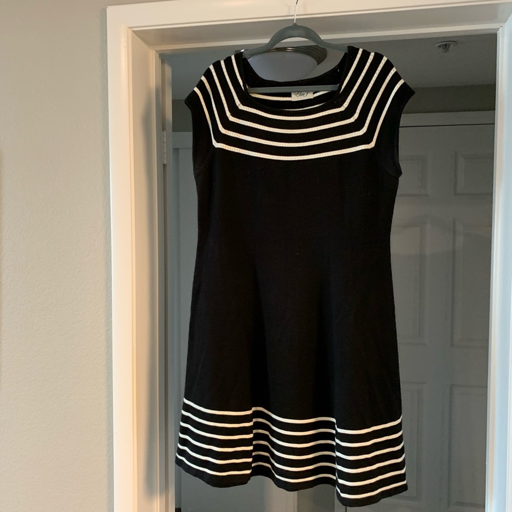 Black and white sweater dress